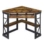 Bureau d'angle en L avec tiroir clavier, table d'étude et d'ordinateur pour bureau à domicile et dortoir
