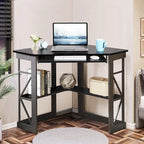 Bureau d'angle en L avec tiroir clavier, table d'étude et d'ordinateur pour bureau à domicile et dortoir