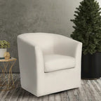 Fauteuil club pivotant, fauteuil d'appoint rembourré avec base pivotante à 360° pour le salon