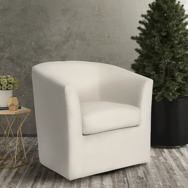Fauteuil club pivotant, fauteuil d'appoint rembourré avec base pivotante à 360° pour le salon