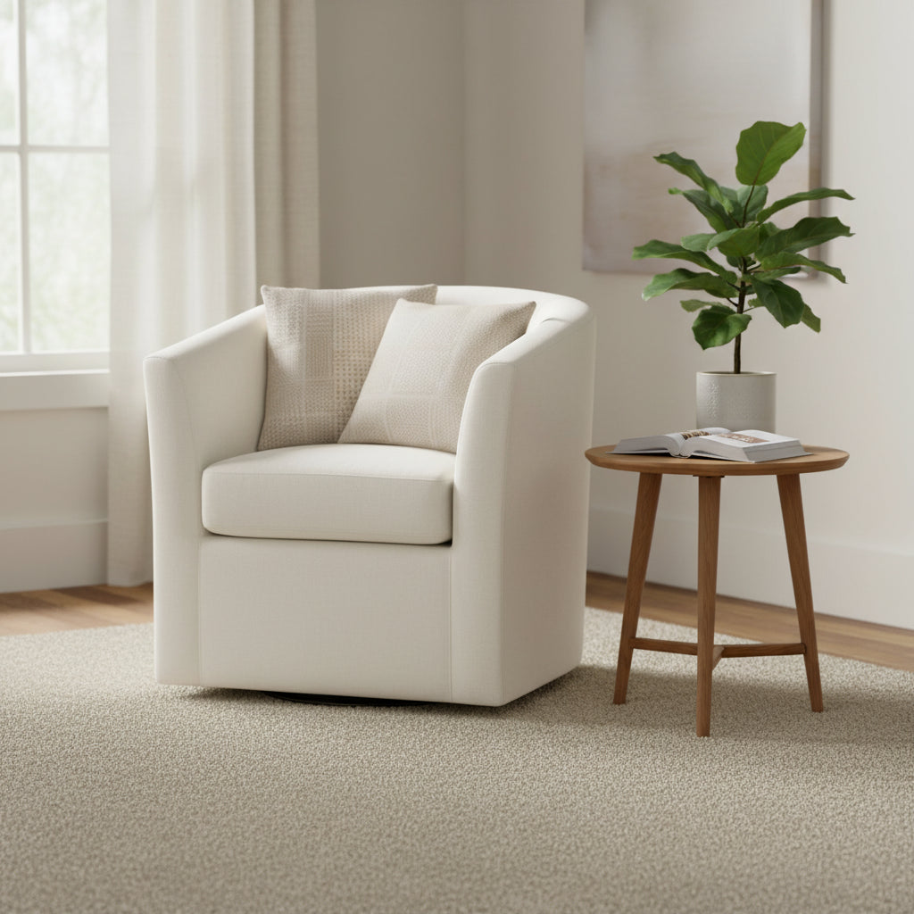 Fauteuil club pivotant, fauteuil d'appoint rembourré avec base pivotante à 360° pour le salon