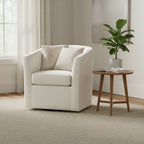 Fauteuil club pivotant, fauteuil d'appoint rembourré avec base pivotante à 360° pour le salon