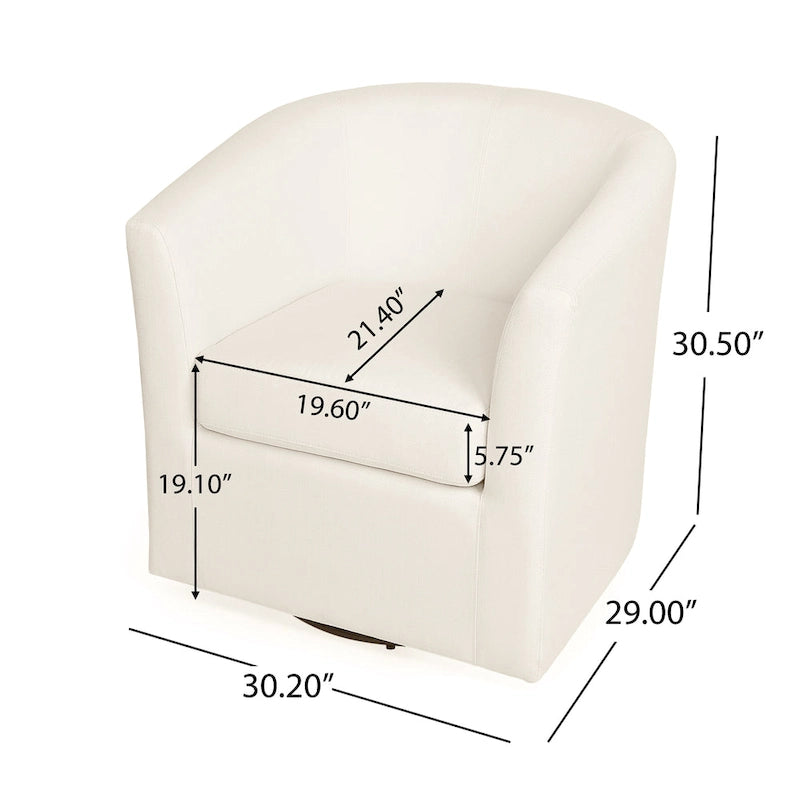 Fauteuil club pivotant, fauteuil d'appoint rembourré avec base pivotante à 360° pour le salon