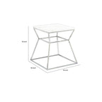 Table d'appoint Lio 45 cm, plateau en marbre noir, structure dorée en forme de sablier ouvert