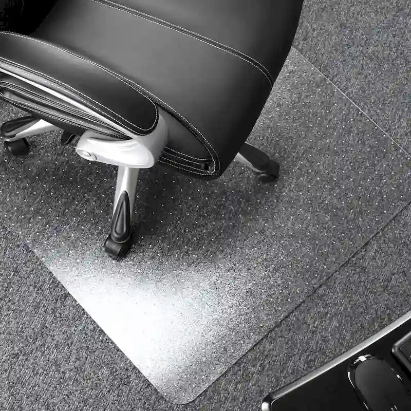 Tapis de chaise rectangulaire en polycarbonate pour moquette à poils courts, 48 x 60 pouces, protection de sol transparente