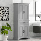 Meuble de Rangement Salle de Bain avec Portes et Tiroir,Multiples Espaces de Rangement,Étagère Réglable