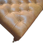 Repose-pieds Artisan Furniture en cuir de buffle tanné, avec roulettes