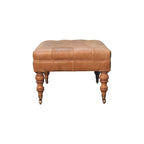 Repose-pieds Artisan Furniture en cuir de buffle tanné, avec roulettes